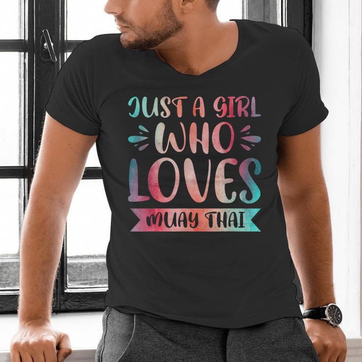 Just a Girl Who Loves Muay Thai Men's V-Neck T-Shirt