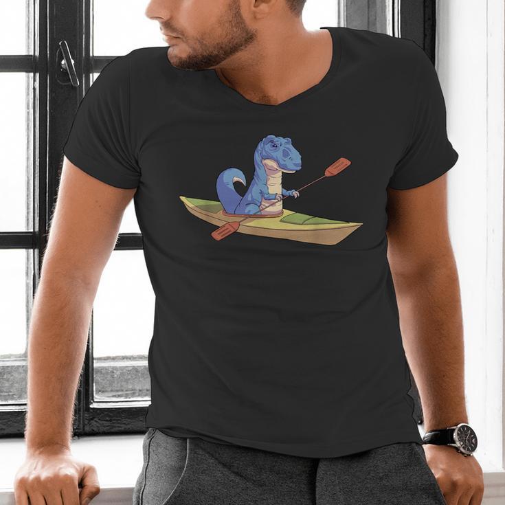 KayakRex Dinosaur Canoe Shirt Kayak For Children Men's V-Neck T-Shirt