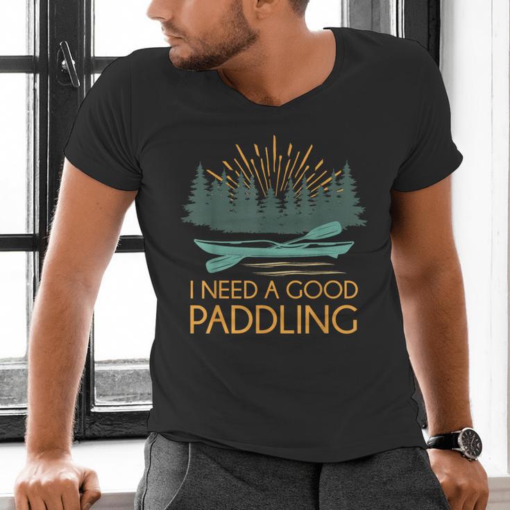 Kayaking Outdoor Water Sports Canoeing Paddle Kayak Men's V-Neck T-Shirt Kayaking Outdoor Water Sports Canoeing Paddle Kayak Men's V-Neck T-Shirt