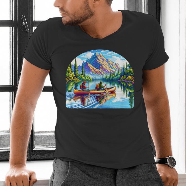 Lake Canoeing Canoe Men's V-Neck T-Shirt Lake Canoeing Canoe Men's V-Neck T-Shirt