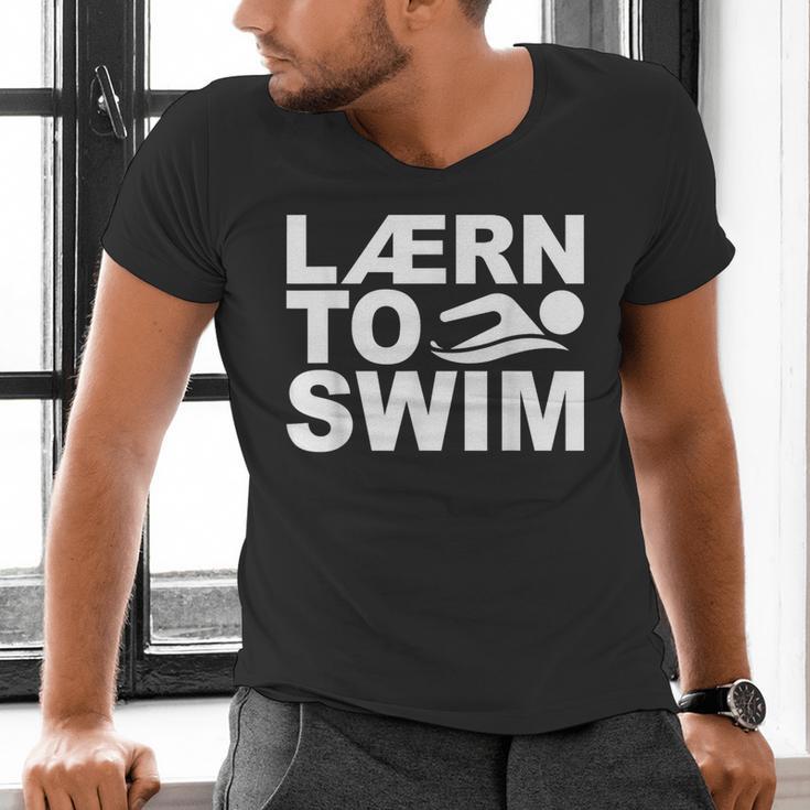 Learn To Swim Swimming Graphic Men's V-Neck T-Shirt Learn To Swim Swimming Graphic Men's V-Neck T-Shirt