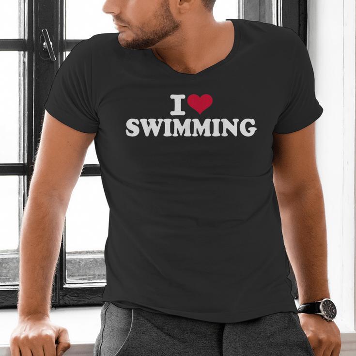 I Love Swimming Men's V-Neck T-Shirt I Love Swimming Men's V-Neck T-Shirt