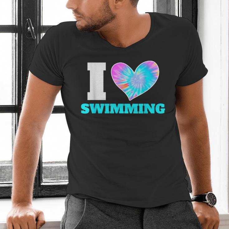 I Love Swimming Swimmer Swim Men's V-Neck T-Shirt I Love Swimming Swimmer Swim Men's V-Neck T-Shirt