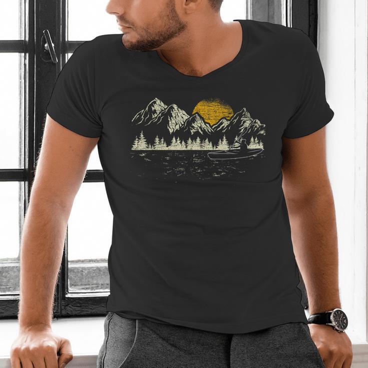 Mountain Kayaking Nature Water Sports Kayaker Canoeing Kayak Men's V-Neck T-Shirt Mountain Kayaking Nature Water Sports Kayaker Canoeing Kayak Men's V-Neck T-Shirt
