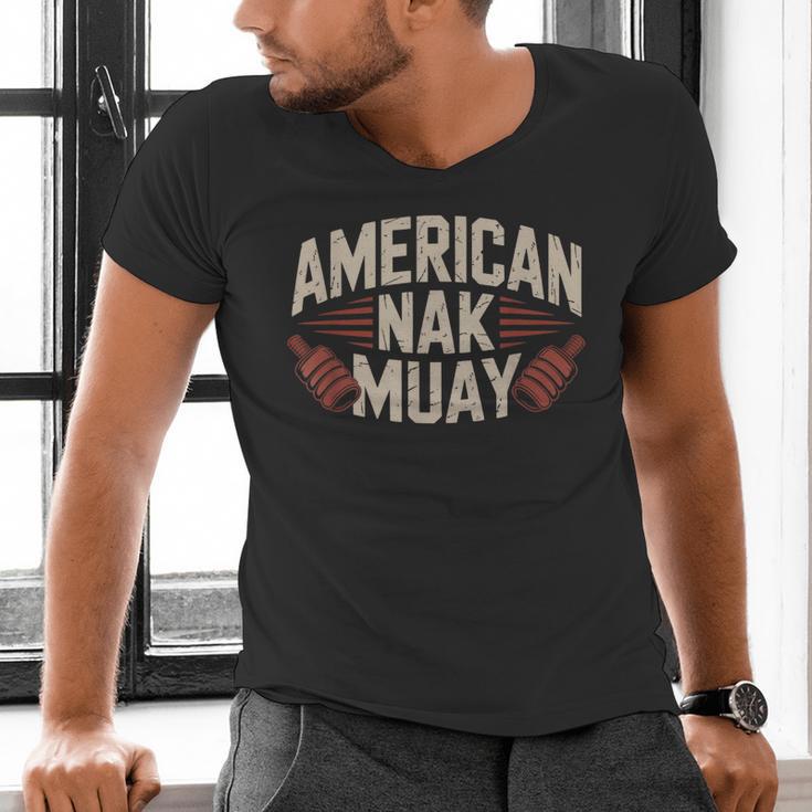 Muay Thai American Nak Fighter Identity Boxing Proud Sport Men's V-Neck T-Shirt Muay Thai American Nak Fighter Identity Boxing Proud Sport Men's V-Neck T-Shirt