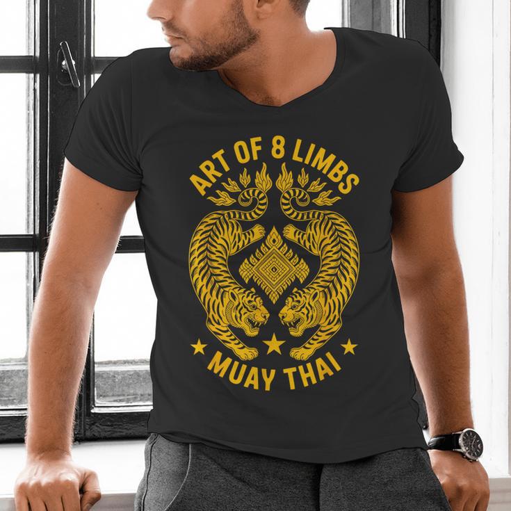 Muay Thai Art Of 8 Limbs Thai Boxing Men's V-Neck T-Shirt Muay Thai Art Of 8 Limbs Thai Boxing Men's V-Neck T-Shirt