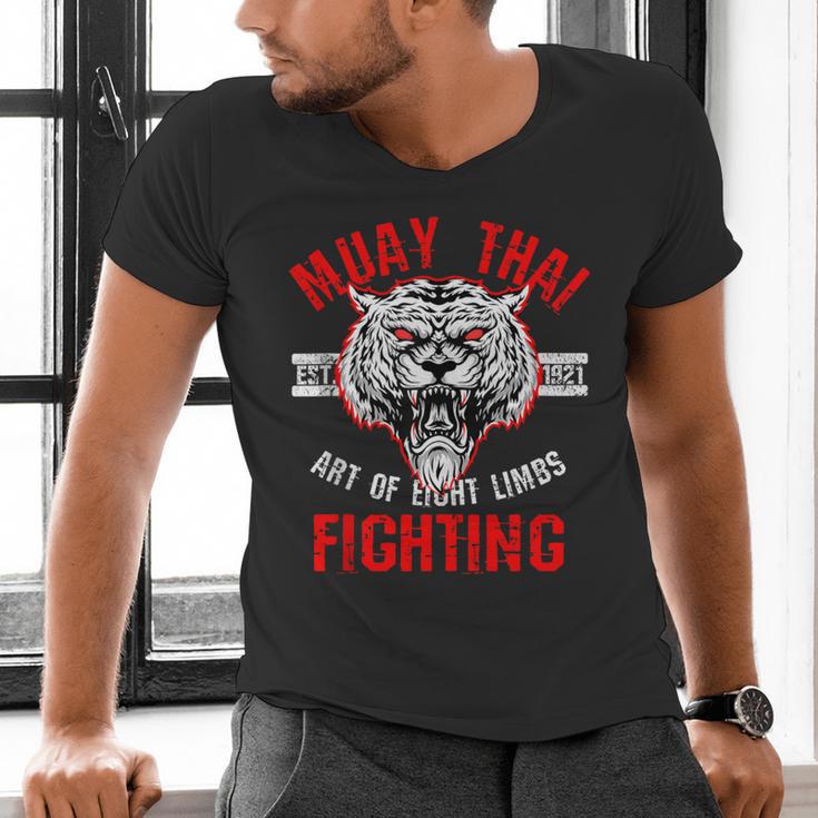 Muay Thai Art Of Eight Limbs Sak Yant Thai Boxing MMA Arts Men's V-Neck T-Shirt Muay Thai Art Of Eight Limbs Sak Yant Thai Boxing MMA Arts Men's V-Neck T-Shirt