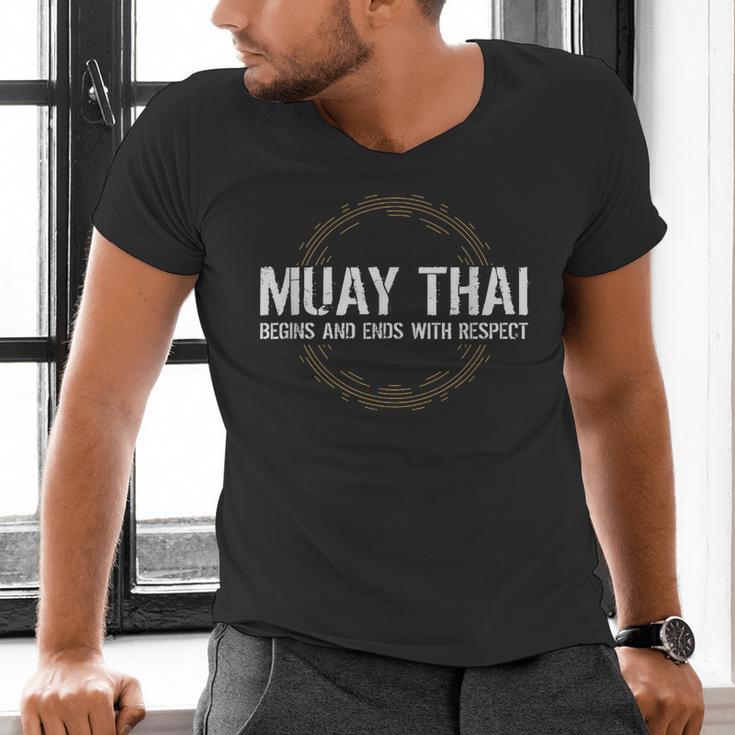 Muay Thai Begins And Ends With Respect Martial Arts Men's V-Neck T-Shirt