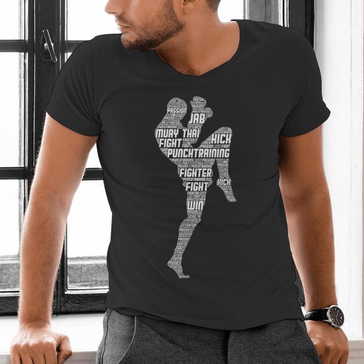 Muay Thai Thai Boxes Taekwondo Men Boys Children Men's V-Neck T-Shirt