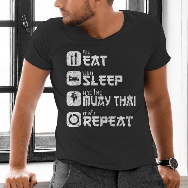 Muay Thai Boxing Thai Boxer Thai Kickboxing Men's V-Neck T-Shirt