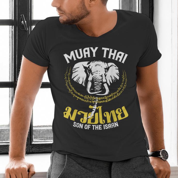 Muay Thai Thai Boxing Elephant Martial Arts T-Shirt Men's V-Neck T-Shirt