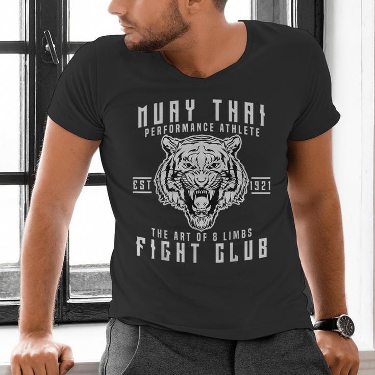 Muay Thai Thai Boxing Kickboxing Men's V-Neck T-Shirt Muay Thai Thai Boxing Kickboxing Men's V-Neck T-Shirt