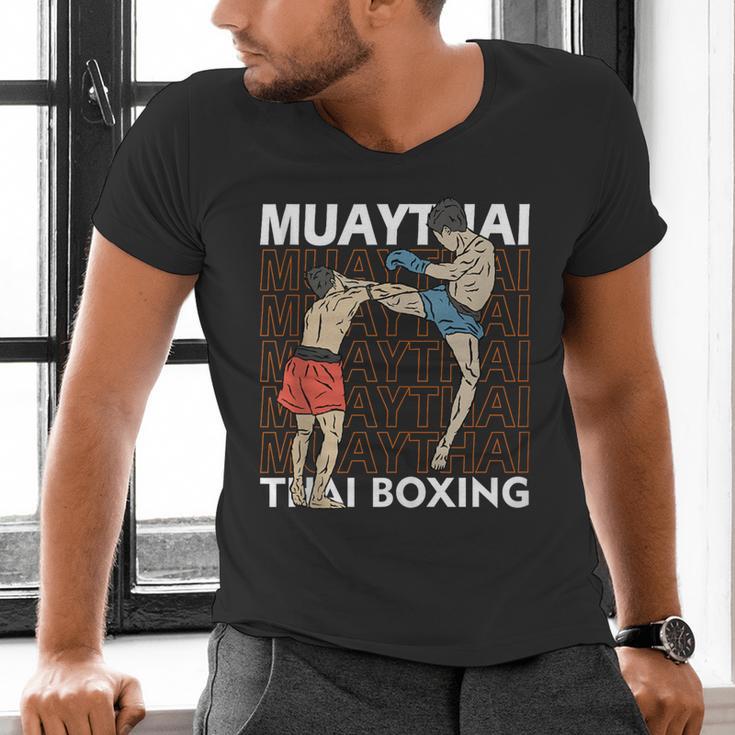 Muay Thai Boxing Men's V-Neck T-Shirt Muay Thai Boxing Men's V-Neck T-Shirt