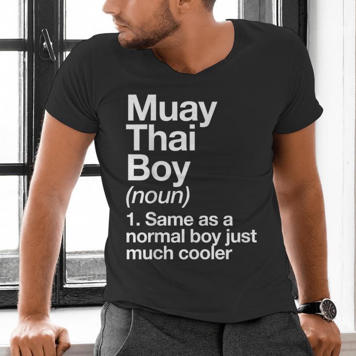 Muay Thai Boy Definition Martial Arts Sports Men's V-Neck T-Shirt