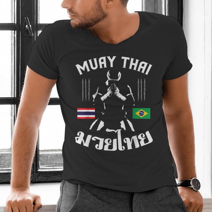 Muay Thai Brazil Brazilian Martial Arts Thai Men's V-Neck T-Shirt Muay Thai Brazil Brazilian Martial Arts Thai Men's V-Neck T-Shirt