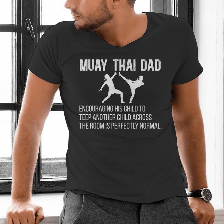 Muay Thai Dad Definition Muay Thai Father Men's V-Neck T-Shirt Muay Thai Dad Definition Muay Thai Father Men's V-Neck T-Shirt