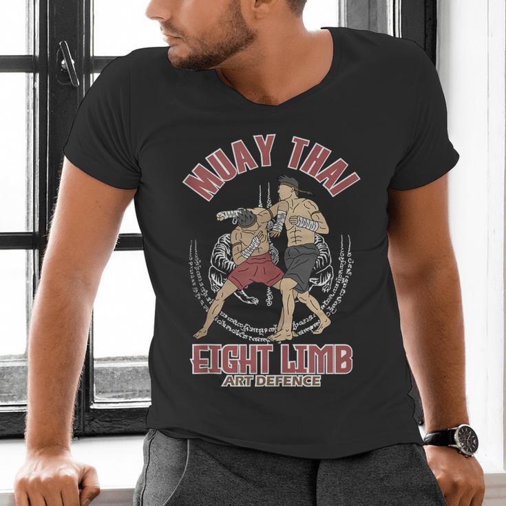 Muay Thai Eight Limb Art Defence Men's V-Neck T-Shirt Muay Thai Eight Limb Art Defence Men's V-Neck T-Shirt
