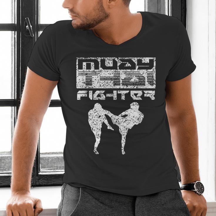 Muay Thai Fighter Boxing Martial Arts Men's V-Neck T-Shirt Muay Thai Fighter Boxing Martial Arts Men's V-Neck T-Shirt