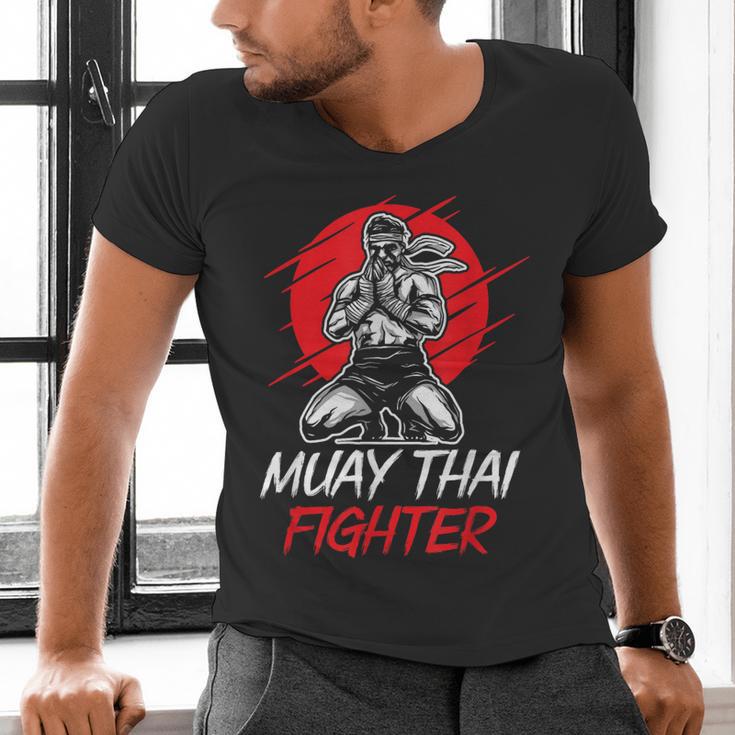 Muay Thai Fighter Martial Arts Boxing Hobby Men's V-Neck T-Shirt Muay Thai Fighter Martial Arts Boxing Hobby Men's V-Neck T-Shirt