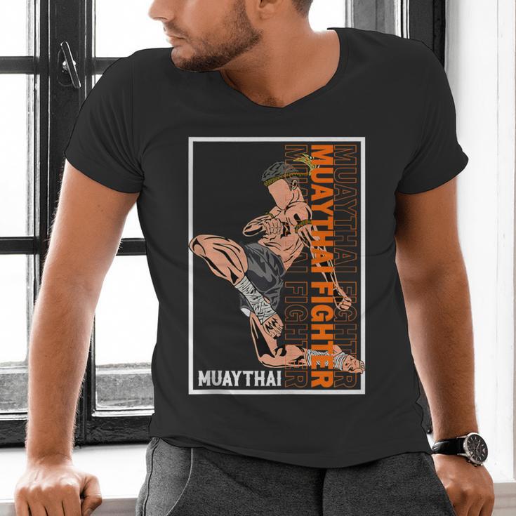 Muay Thai Fighter Men's V-Neck T-Shirt