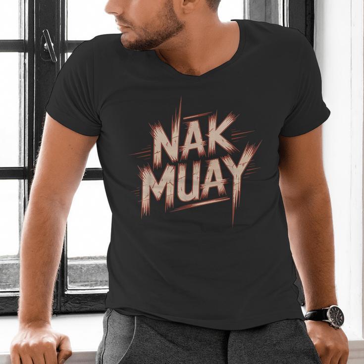 Muay Thai Fighter Nak Identity Training Practitioner Proud Men's V-Neck T-Shirt Muay Thai Fighter Nak Identity Training Practitioner Proud Men's V-Neck T-Shirt