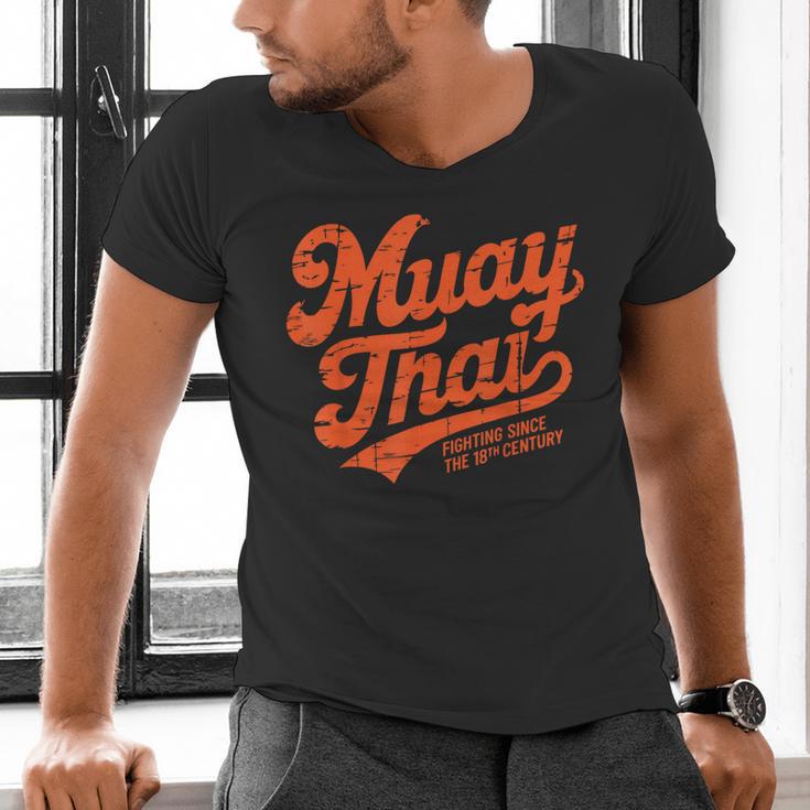 Muay Thai Fighting Muay Thai Coach Men's V-Neck T-Shirt Muay Thai Fighting Muay Thai Coach Men's V-Neck T-Shirt