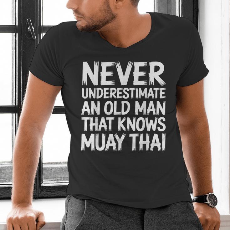 Muay Thai For Grandpa Men Mixed Martial Arts Men's V-Neck T-Shirt Muay Thai For Grandpa Men Mixed Martial Arts Men's V-Neck T-Shirt