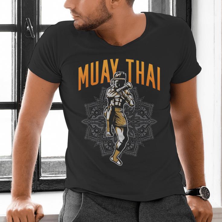 Muay Thai Hobby Martial Arts Fighter Boxing Men's V-Neck T-Shirt