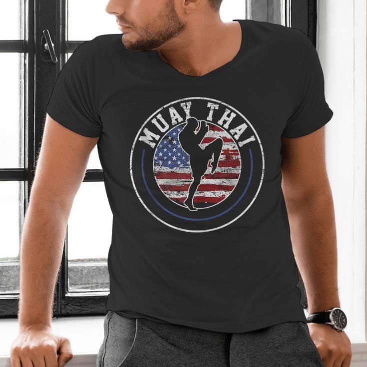 Muay Thai Kickboxing Vintage Men's V-Neck T-Shirt Muay Thai Kickboxing Vintage Men's V-Neck T-Shirt