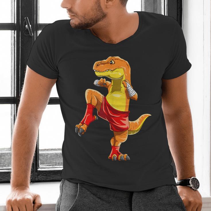 Muay Thai T-Rex Thai Boxing Men's V-Neck T-Shirt Muay Thai T-Rex Thai Boxing Men's V-Neck T-Shirt