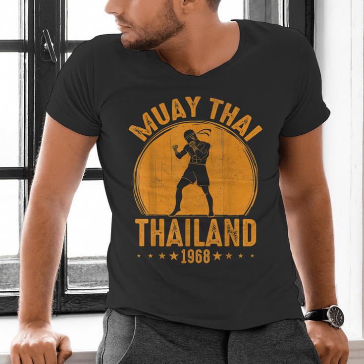 Muay Thai Thailand 1968 Slogan Sport Men's V-Neck T-Shirt