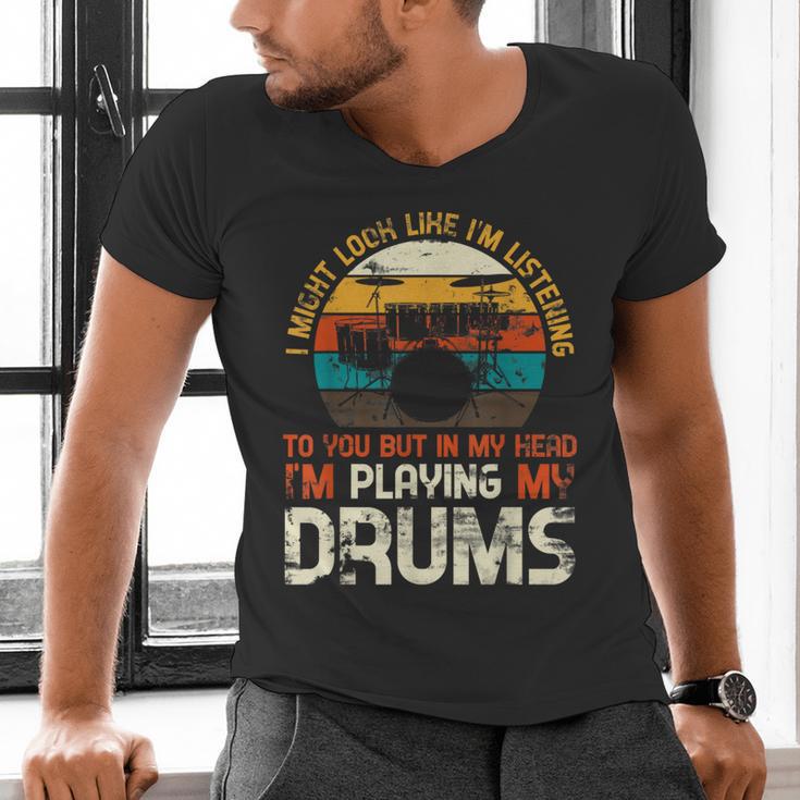 Musician Drummer Music Lover Drum Kit Men's V-Neck T-Shirt