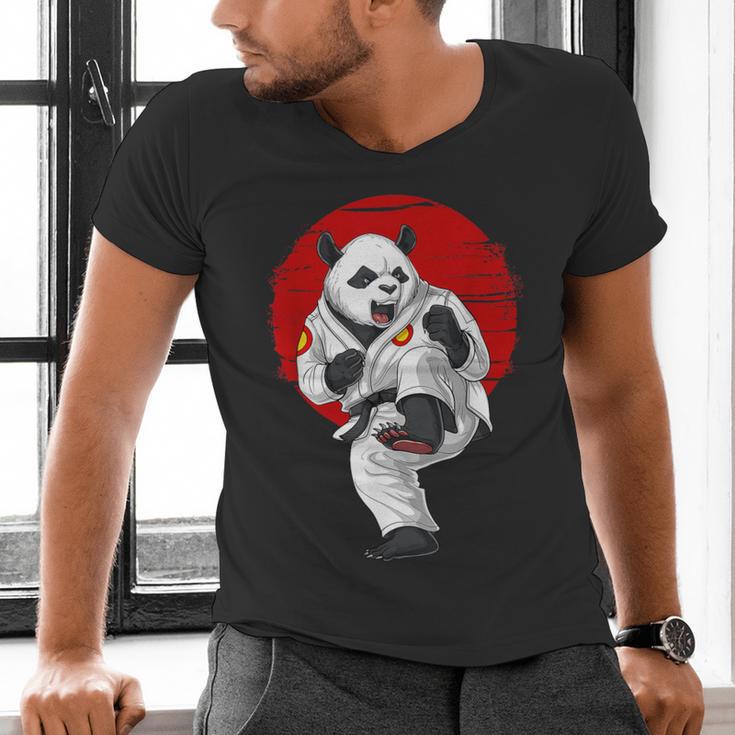 Panda Bear Karate Kickboxing Muay Thai Martial Arts Men's V-Neck T-Shirt