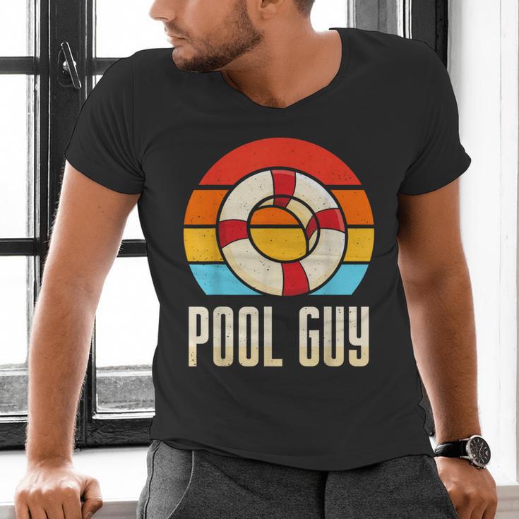 Pool Guy Swimming Attendant Attendants Rescuer Men's V-Neck T-Shirt