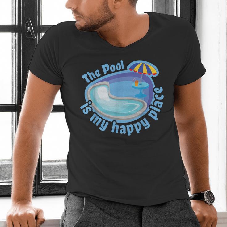 The Pool Is My Happy PlaceShirt Summer Swimming Tee Men's V-Neck T-Shirt The Pool Is My Happy PlaceShirt Summer Swimming Tee Men's V-Neck T-Shirt