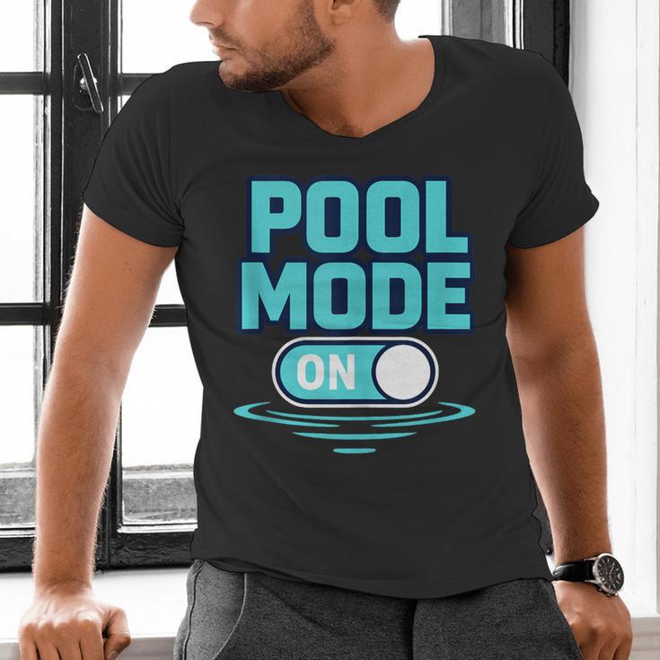 Pool Mode On Summer Swimming Vacation Men's V-Neck T-Shirt Pool Mode On Summer Swimming Vacation Men's V-Neck T-Shirt