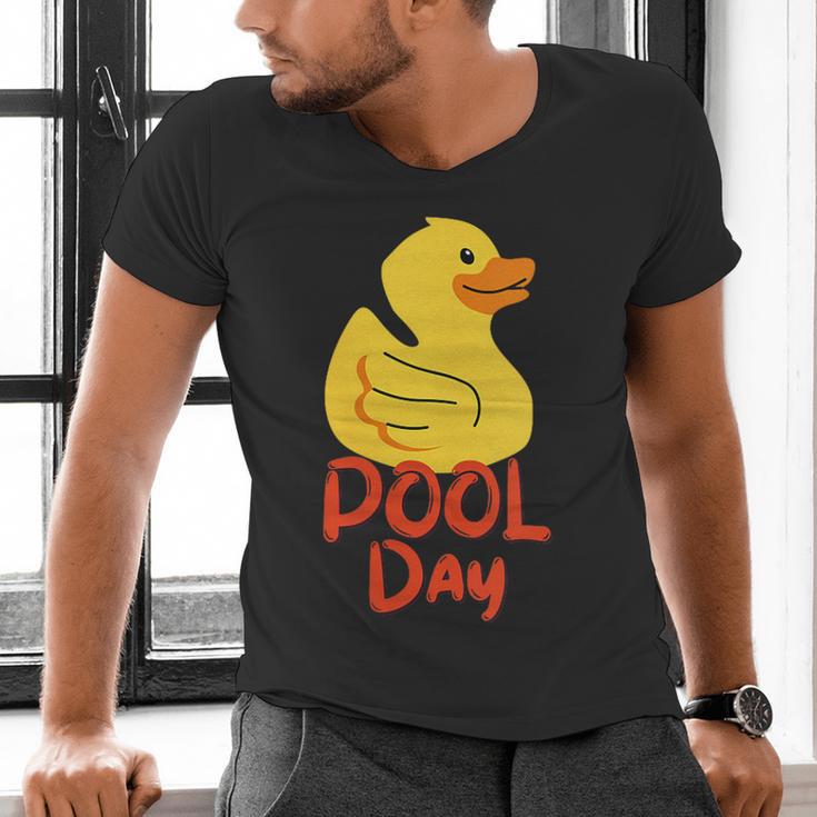 Pool Swimming Day Men's V-Neck T-Shirt Pool Swimming Day Men's V-Neck T-Shirt