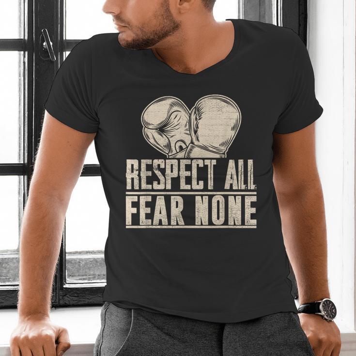 Respect All Fear None Muay Thai Men's V-Neck T-Shirt