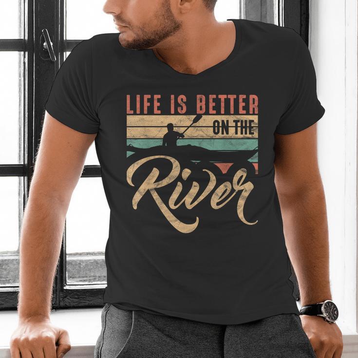 Rowing Canoe Kajak Life Is Better On The River Men's V-Neck T-Shirt
