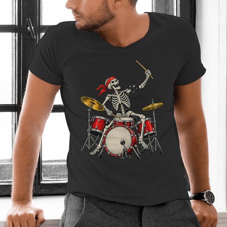 Skeleton Drummer Skull Drum Kit Halloween Sleeveless Men's V-Neck T-Shirt Skeleton Drummer Skull Drum Kit Halloween Sleeveless Men's V-Neck T-Shirt