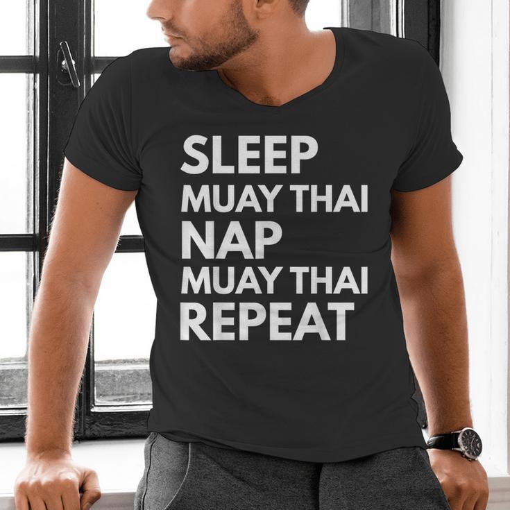 Sleep Nap Muay Thai Repeat Lover Martial Arts Men's V-Neck T-Shirt