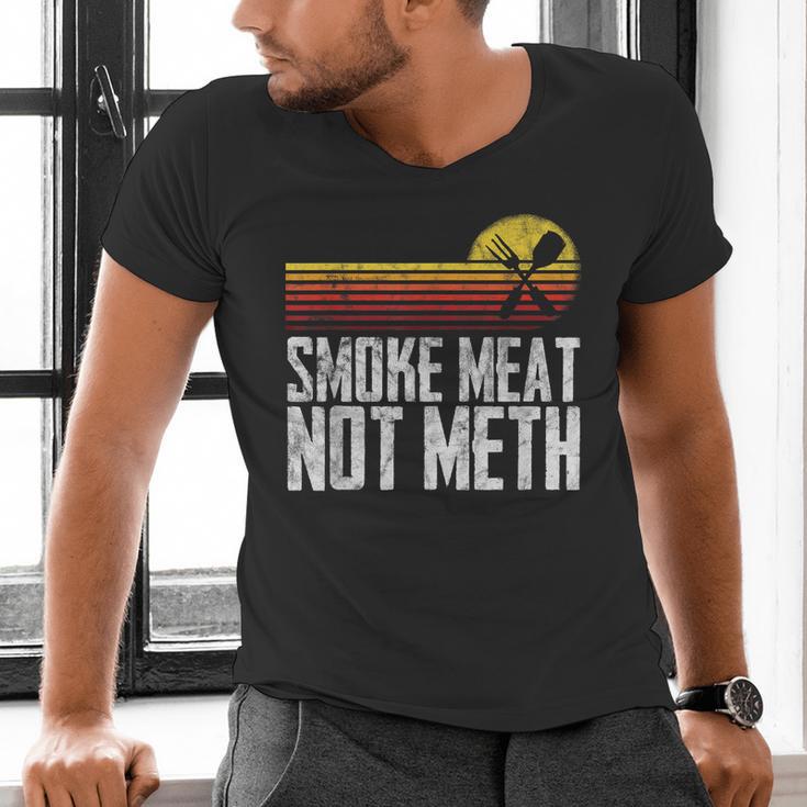 Smoke Meat Not Meth Grilled BBQ Dad Brisket Grilling Men's V-Neck T-Shirt