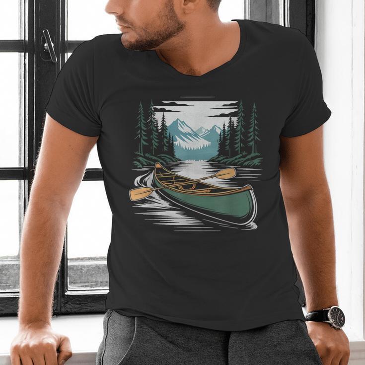 Solo Canoe Tourer Who Knows Every Rapid Campsite Portage Men's V-Neck T-Shirt