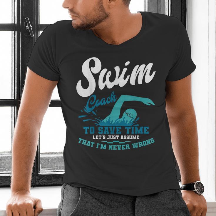 Swim Coach Swimming Lesson Sport Professional Instructor Men's V-Neck T-Shirt Swim Coach Swimming Lesson Sport Professional Instructor Men's V-Neck T-Shirt