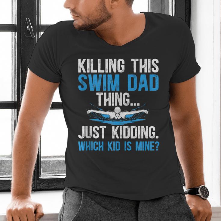 This Swim Dad Thing Swimming Dad Of A Swimmer Father Men's V-Neck T-Shirt This Swim Dad Thing Swimming Dad Of A Swimmer Father Men's V-Neck T-Shirt