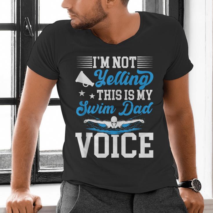 Swim Dad Voice Swimming Dad Of A Swimmer Father Men's V-Neck T-Shirt
