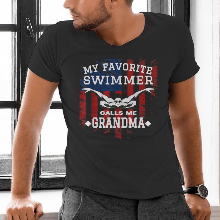 Swim Grandma Tshirt US American Flag Swimming Tee Men's V-Neck T-Shirt Swim Grandma Tshirt US American Flag Swimming Tee Men's V-Neck T-Shirt
