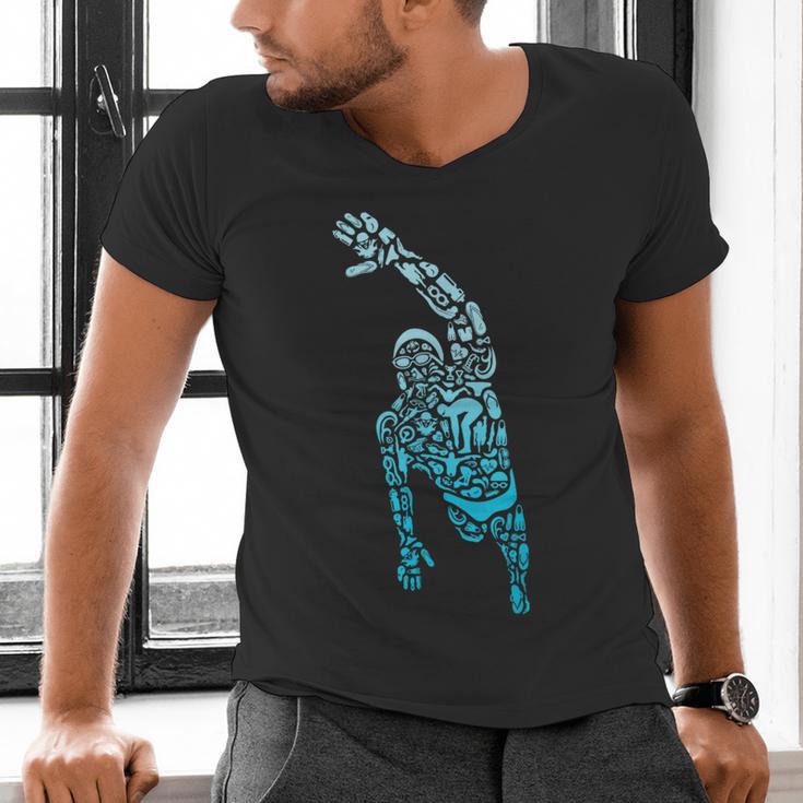 Swim Sport Athletes Swimmer Dad Boys Competitive Swimming Men's V-Neck T-Shirt