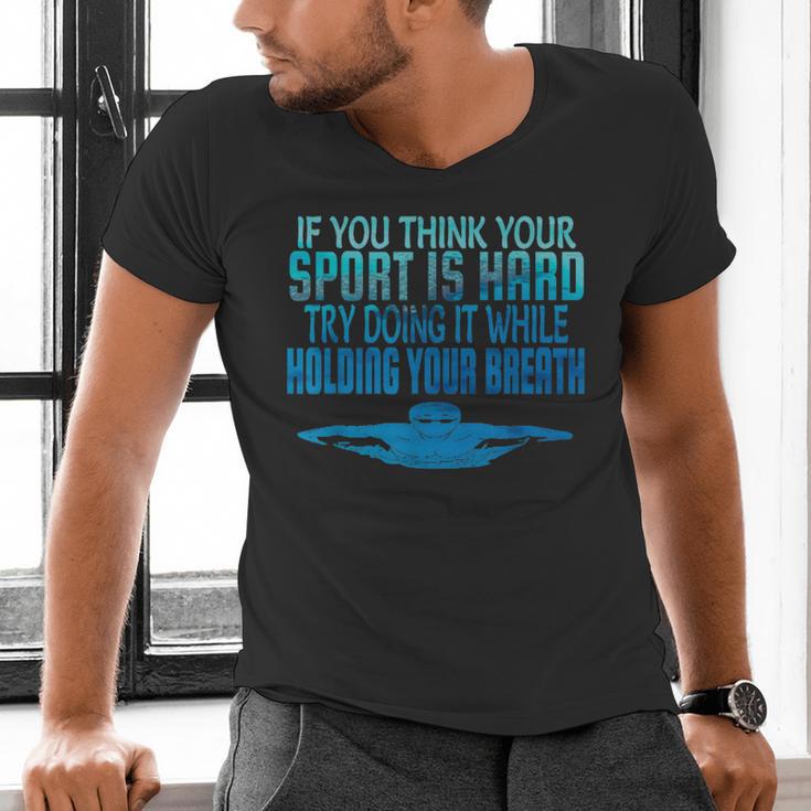 Swim Swimmer Tshirt Swimming Shirt Sport Practice Tee Men's V-Neck T-Shirt Swim Swimmer Tshirt Swimming Shirt Sport Practice Tee Men's V-Neck T-Shirt