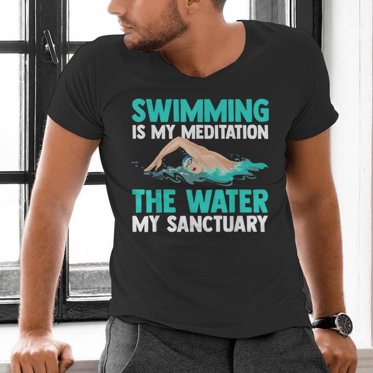 Swim Swimmers Swimming Men's V-Neck T-Shirt Swim Swimmers Swimming Men's V-Neck T-Shirt